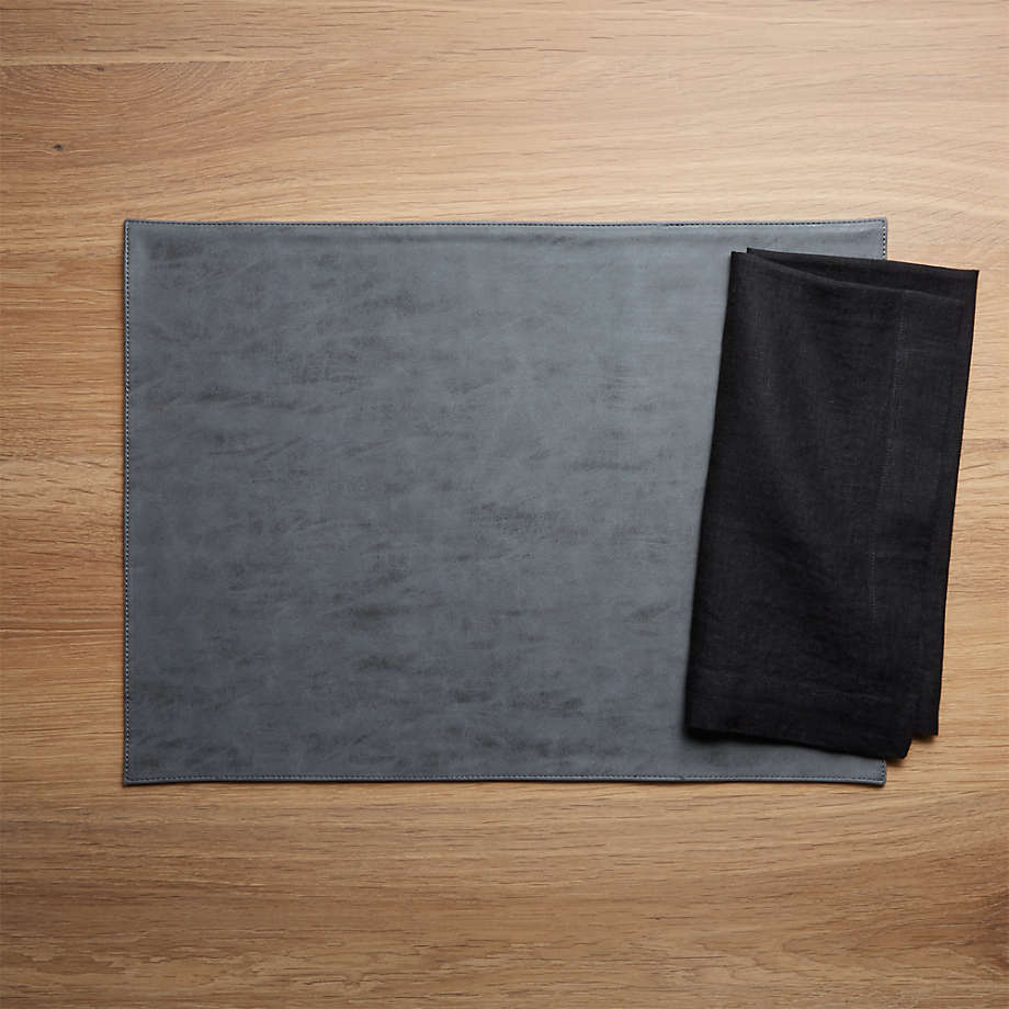 Ravine Rectangular Reversible Grey and Tan Faux Lea