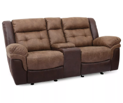 Mesa Brown Reclining Console Loveseat